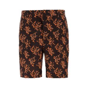 Fendi Men Printed Linen Bermuda Shorts